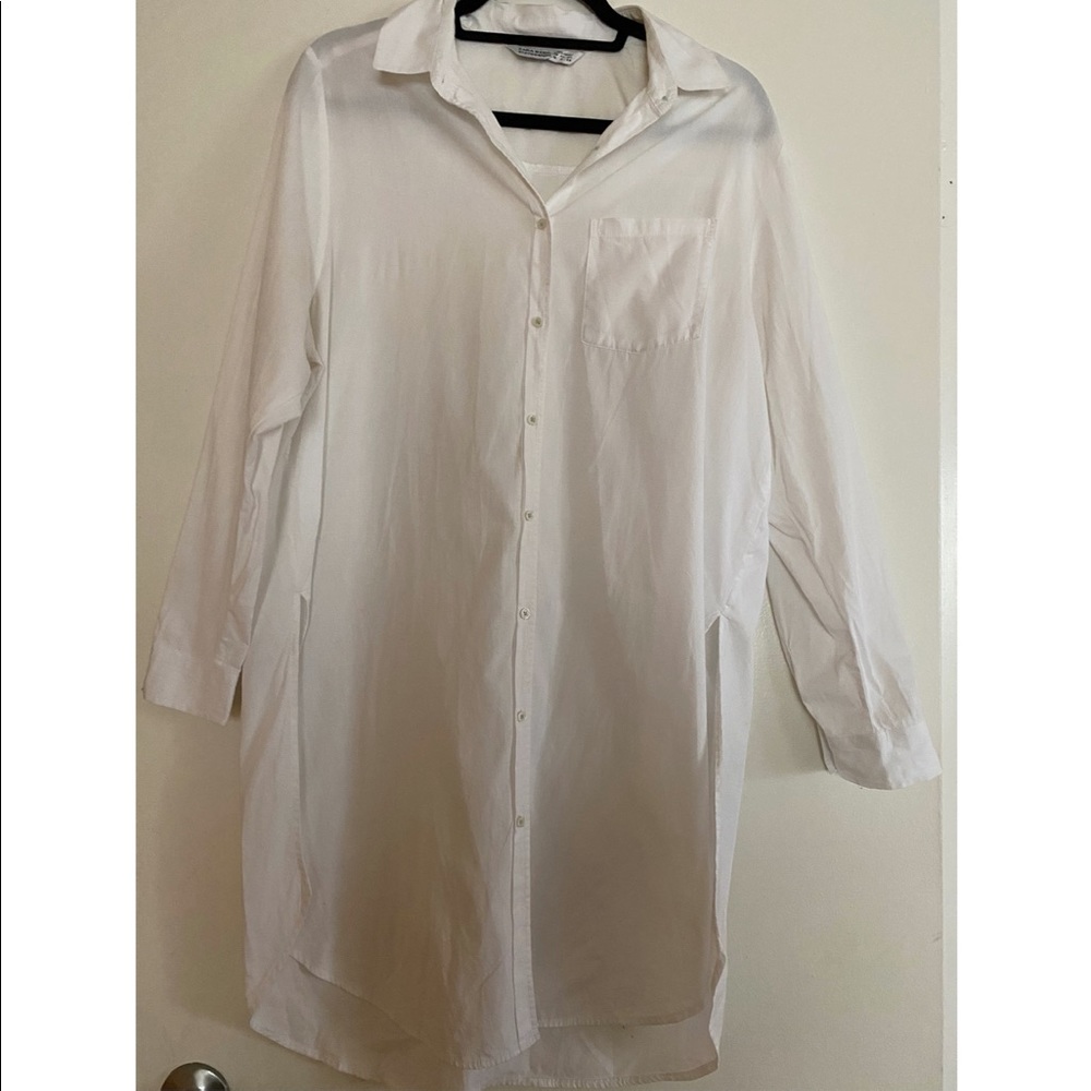 ZARA BASIC 🤍 X-LONG BUTTON DOWN